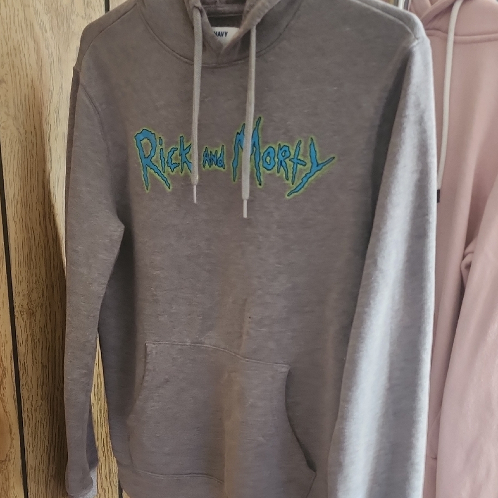 Old Navy Gray Rick and Morty Hoodie Sweatshirt